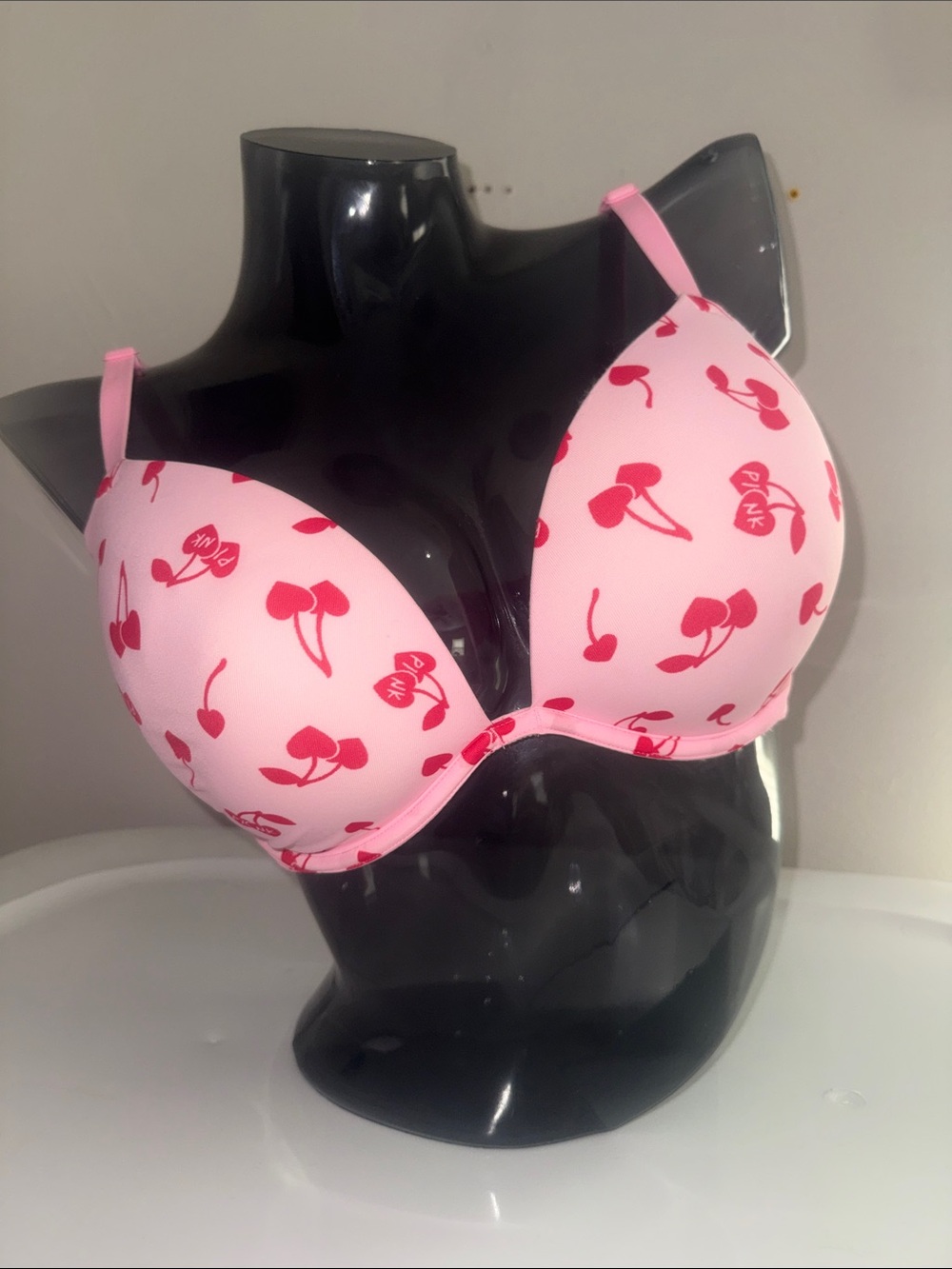 PINK Victoria's Secret Pink Cherry Print Push-Up Bra